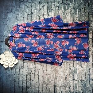Jorja | Gypsy Boho Prairiecore Ethereal Blue Floral Kimono Duster